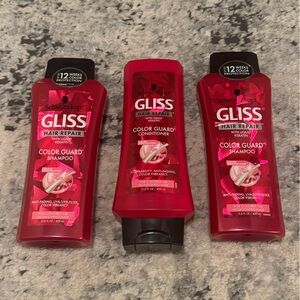Schwarzkopf Gliss Hair Repair Color Guard Shampoo (2) & Conditioner (1) *NEW*